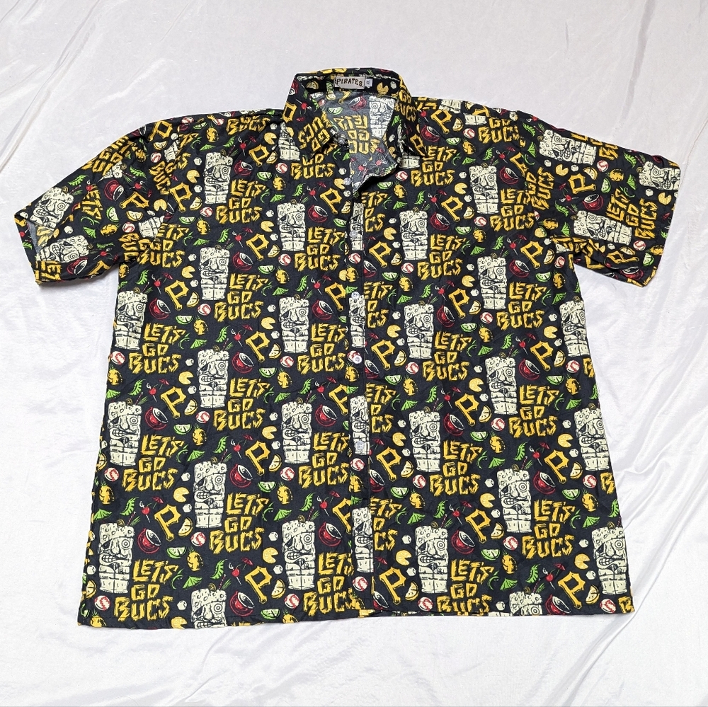 Pittsburgh Pirates MLB Promo Button Down Hawaiian Skirt Adult Size XL